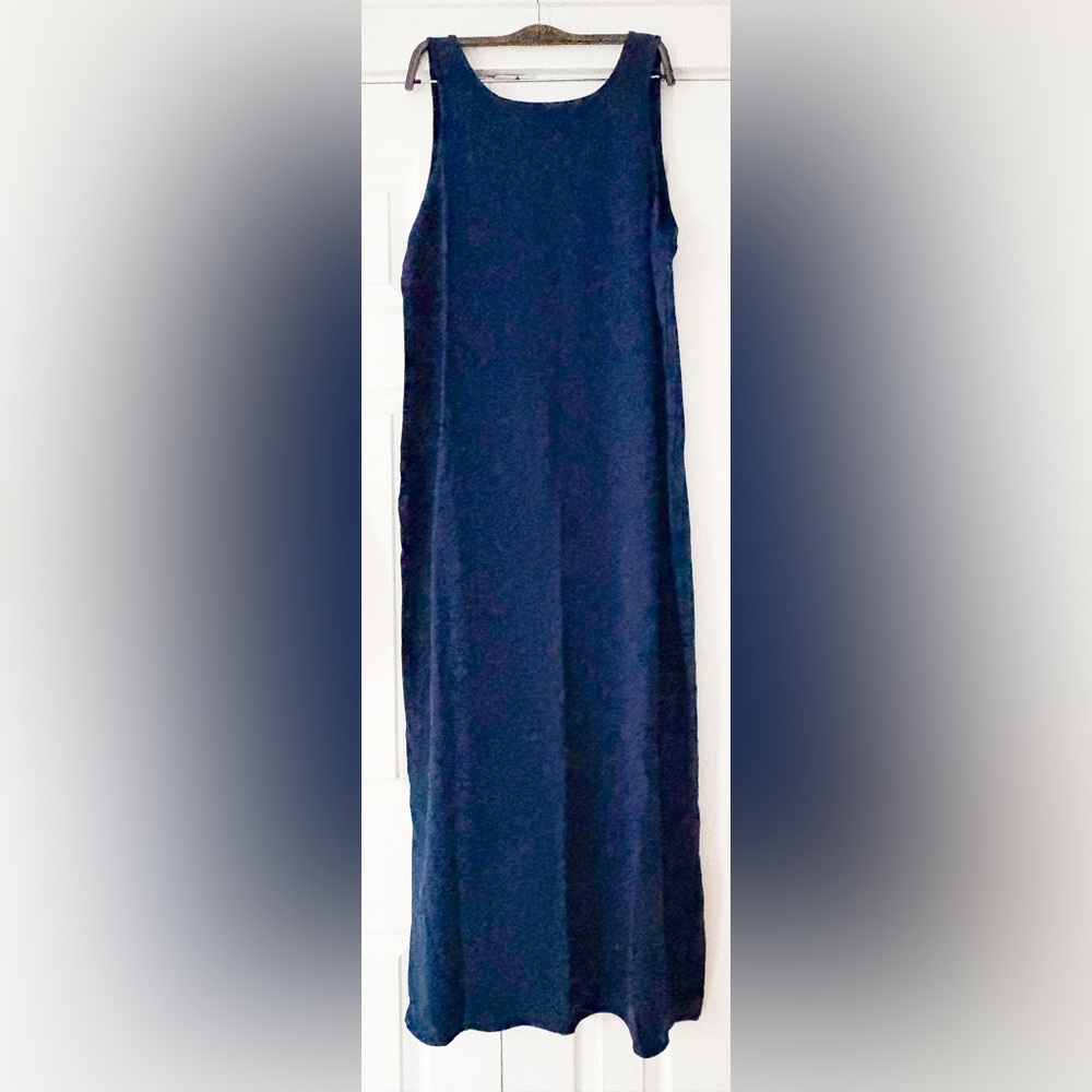 Electric & Rose Deep Blue Maxi Dress Linen Blend Size XL NWT